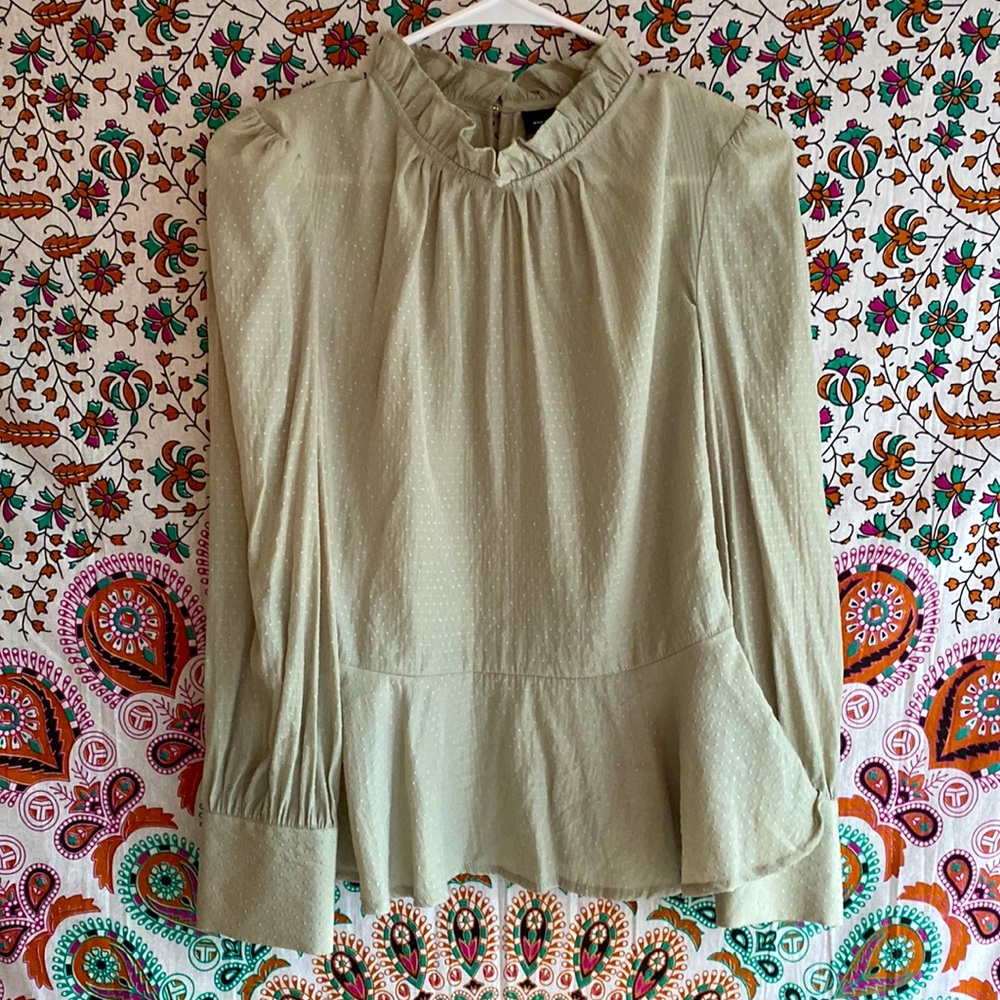 “Who What Wear” Sage green, Peplum, Dress shirt/Blouse